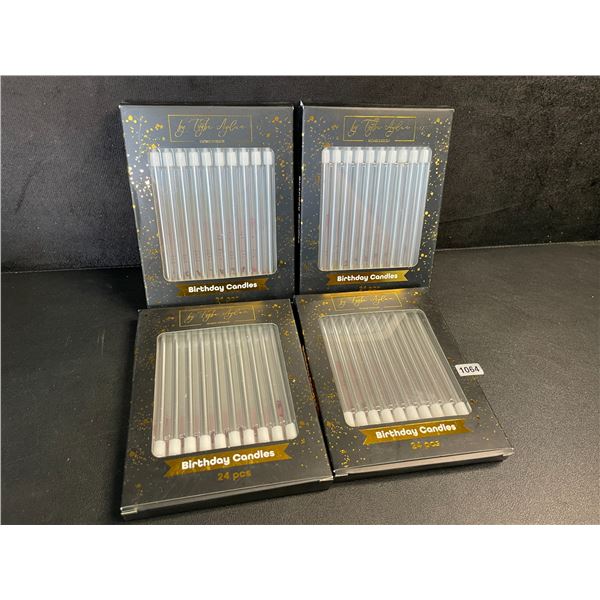 4 Boxes (24pcs Each) Long/Thin Metallic Silver Birthday Candles for Birthday/Parties (5.5") New