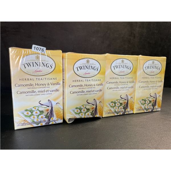 4 Boxes Twinnings London Herbal Tea (20 Tea Bags Each) Camomile, Honey & Vanilla - New Sealed