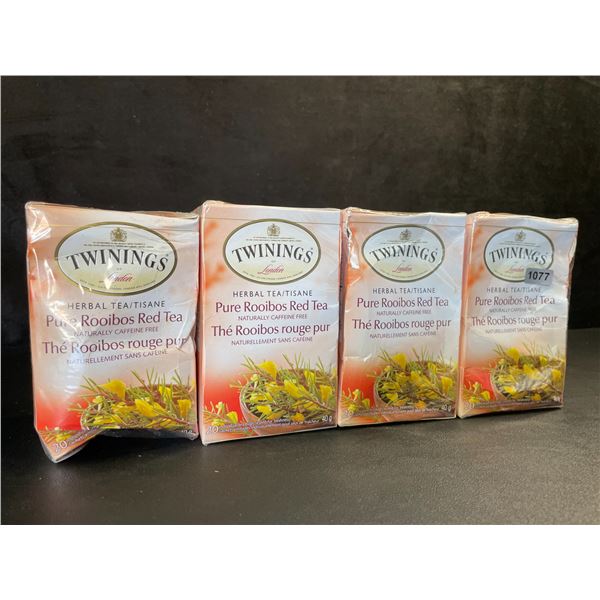 4 Boxes Twinnings London Herbal Tea (20 Tea Bags Each) Pure Rooibos Red Tea - New Sealed