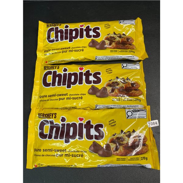 3 Bags of Hershey's Chipits (270g) Pure Semi-Sweet Chocolate Chips - New Sealed