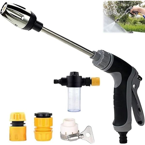 Aquoxis Pressure Washer Gun Attachment for Garden Hoses; 15X More Powerful, 3 Spray Modes - New