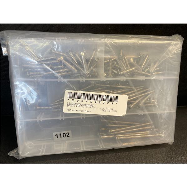 100PCS #10 1" to 3" Assorted Phillips Flat Head Wood Screws Kit - Self-Tapping Screws - New