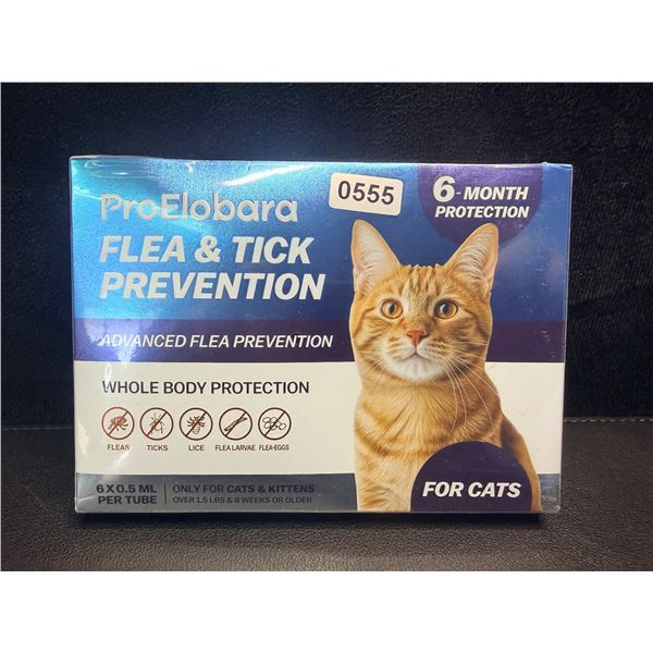 ProElobara 6-Month Supply Flea & Tick Prevention for Cats (6 x 0.5ml Tubes) New Sealed