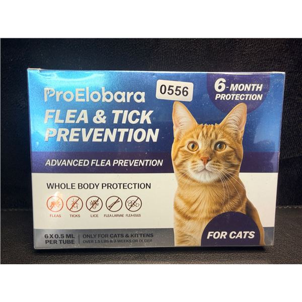 ProElobara 6-Month Supply Flea & Tick Prevention for Cats (6 x 0.5ml Tubes) New Sealed
