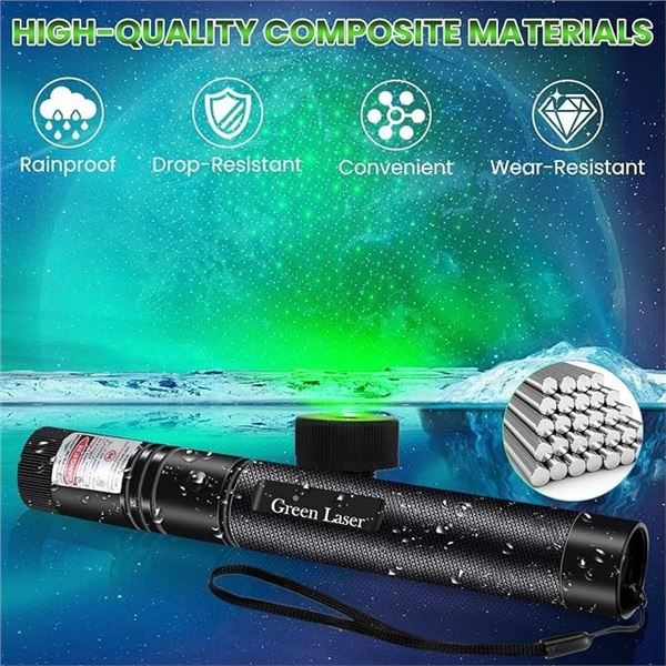 Tactical Green Laser Pointer - Long-Range, High-Power, USB-Rechargeable Design - New!