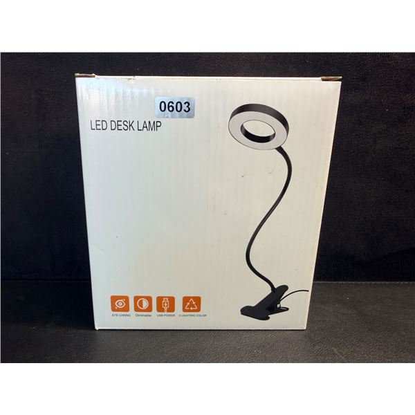 USB Powered Clip on Dimmable LED Desk Lamp - New