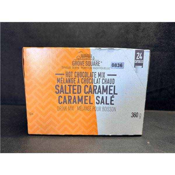 24 Capsules of GroveSquare Salted Caramel Hot Chocolate Mix for Keurigs - New