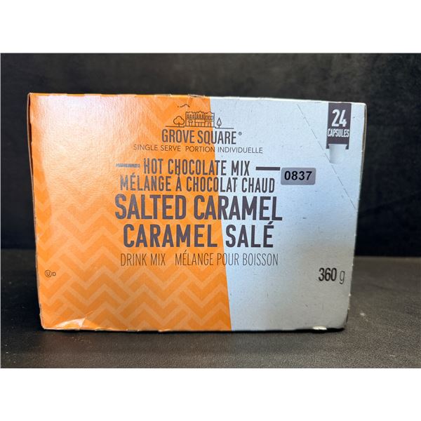 24 Capsules of GroveSquare Salted Caramel Hot Chocolate Mix for Keurigs - New