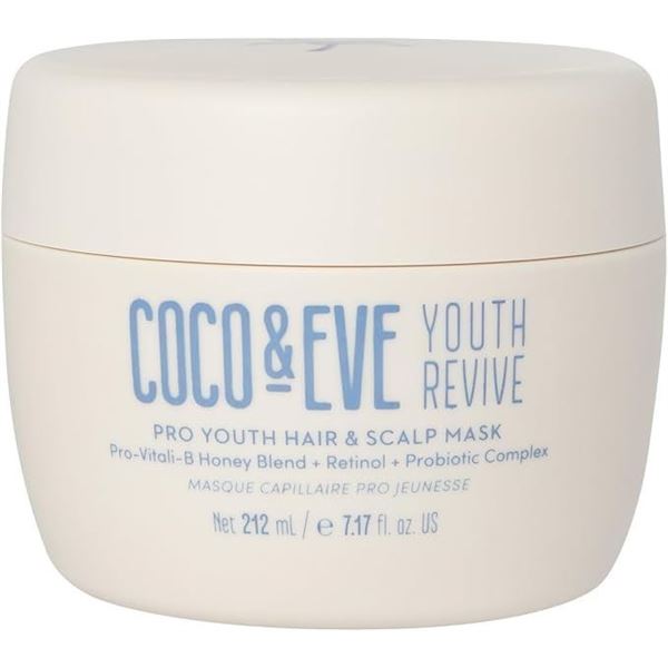Coco & Eve Youth Revive Hair & Scalp Mask (212ml) Anti-Aging, For Strength, Shine, Volume - New