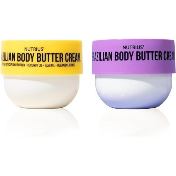2-Pack Nutrius Brazillian Body Butter Creams (177ml) Hydrating/Deep Moisturizing - New Sealed!