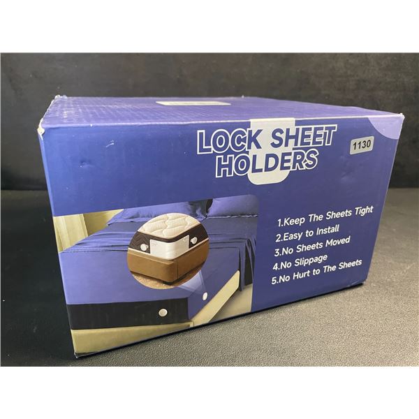 Locking Bed Sheet Holders - Keeps Bed Sheets Tight/Secure; Easy to Install - New!