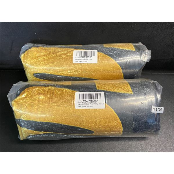 Lot of 2 Fortnite Soft Plush Throw Blankets (55" x 46" Size) Lightweight/Cozy Blankets - New Sealed!