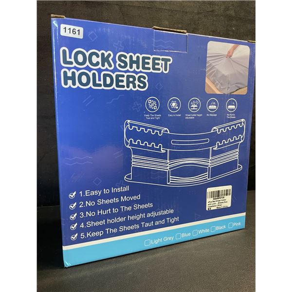 Locking Bed Sheet Holders - Keeps Bed Sheets Tight/Secure; Easy to Install - New!