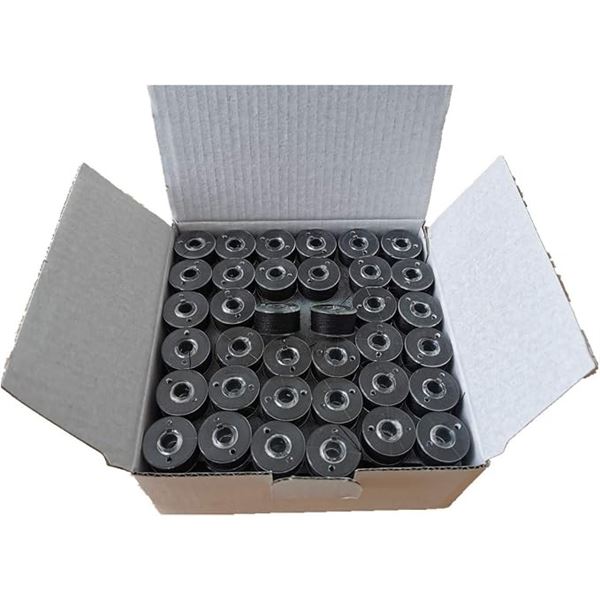 144-Pack Box of Pre-Wound Bobbins for Sewing/Quilting (Black) Size A - New