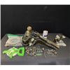 Image 1 : Trailer hitch and assorted tools including socket set and measuring tape, bench vice and more