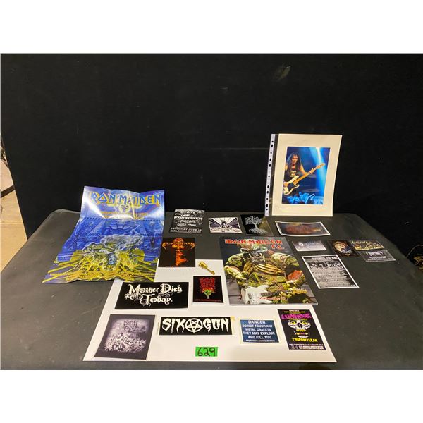Collection of Iron Maiden band collector items