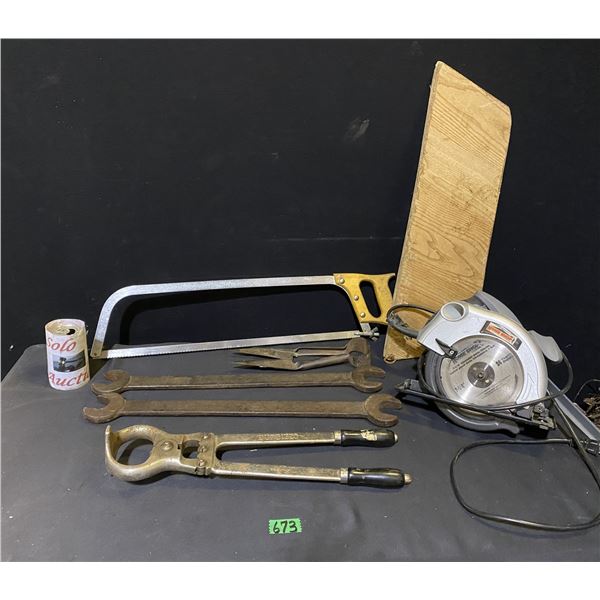 Lot of assorted hand tools and corded circular saw