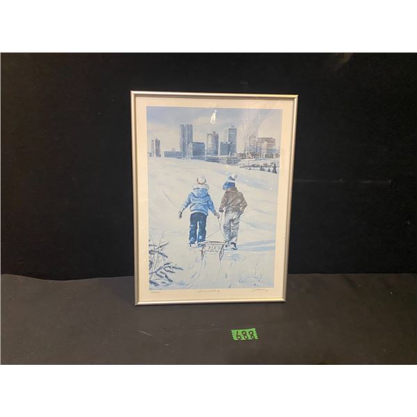 Print by Joan Healey "In Celebration of the Season" framed