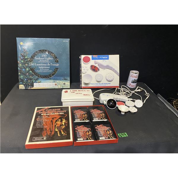 Electric back massage set, 150 indoor Christmas tree lights, first aid kit and more