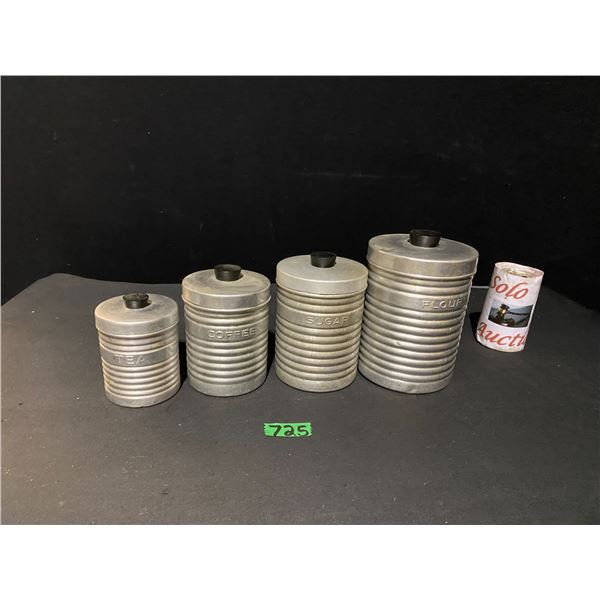 Vintage metal cannister set