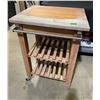 Image 1 : Portable kitchen cutting block on casters with shelves