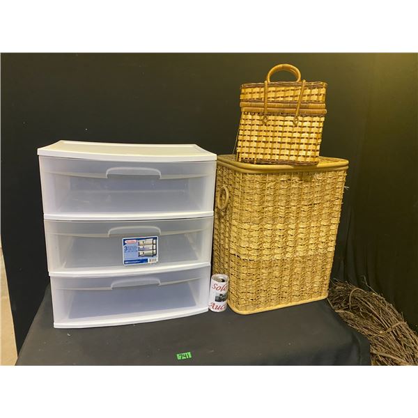 Laundry basket, wicker baskets and storage container