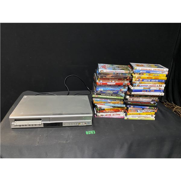 DVD player and assorted DVD movies