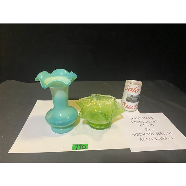 Handmade Vintage art glass from Medicine Hat, AB