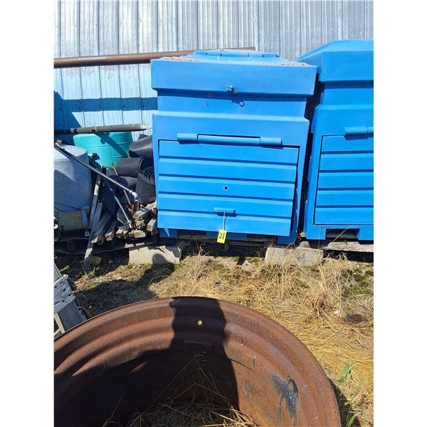 Heavy Poly Recycle Blue Bin, Top and Front Doors, 4 ft x3.5ft x4ft