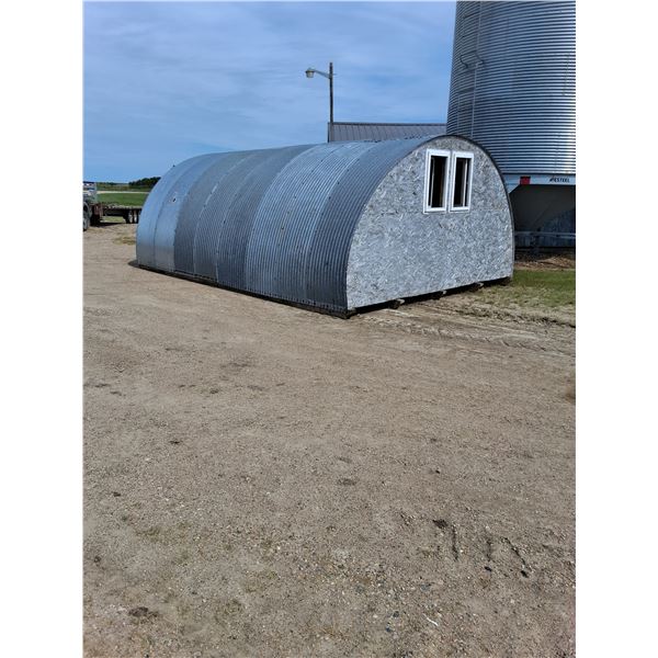 Metal/ Wood Sided Quonset Style Shed - 20ft x14ft x7ft