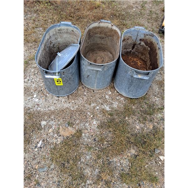 (3) Boiler Tubs - (1) Lid-As Is