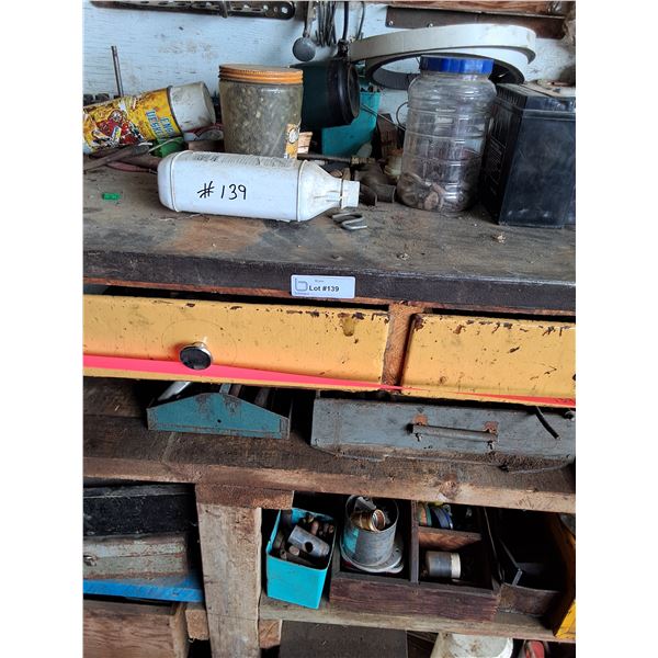 (3) Braces, Small Tool Bracket, Metal Cabinet, Assorted Parts