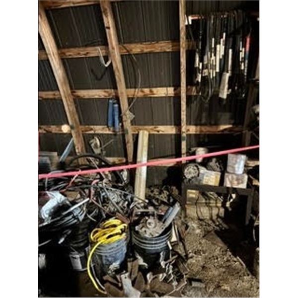 Assorted Belts, Motors, Pails