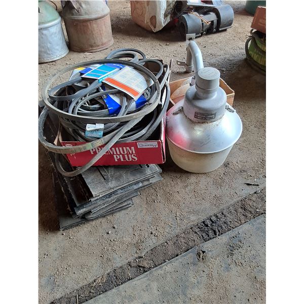 (4) Yard Lights, Ass't Belts, Parts, Mud Flaps