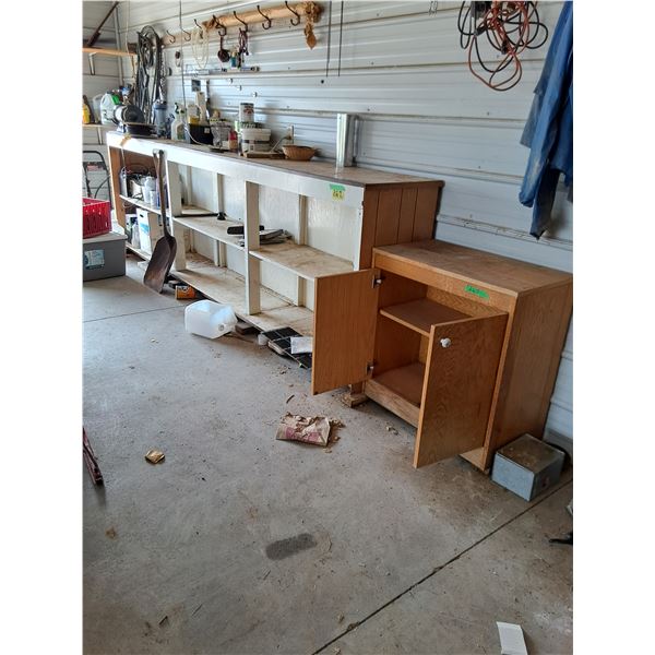 (2) Shelving Units-(1) Large 143" x 21" x 44" with 2 shelves, (1) Small 31" x 17" x 31" with 1 shelf