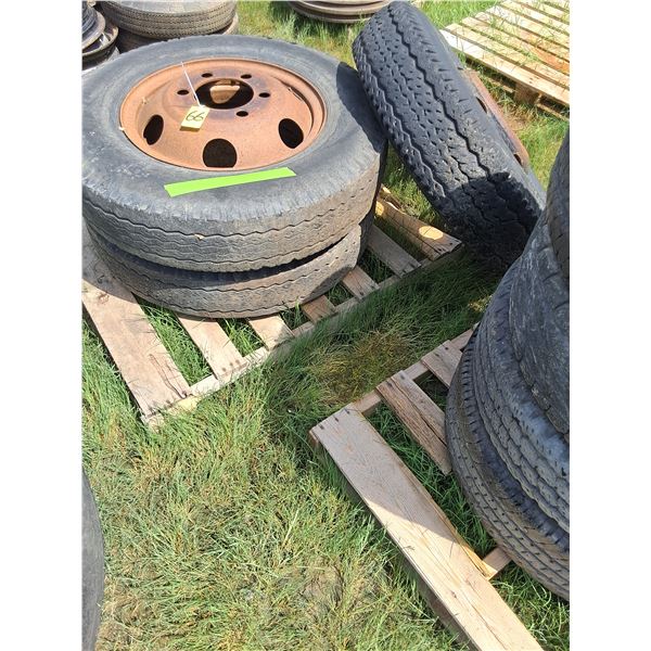 (3) 3-8.25x20 Tires on Bud Rims