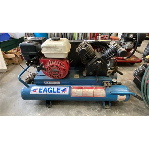 EAGLE 150 MAX PSI DUAL TANK CONTRACTORS MOBILE GAS POWERED AIR COMPRESSOR WITH HONDA GX160 5.5HP