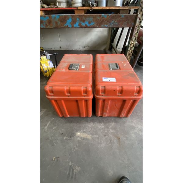 2 ORANGE EMPTY HARDSHELL TRANSPORT CASES