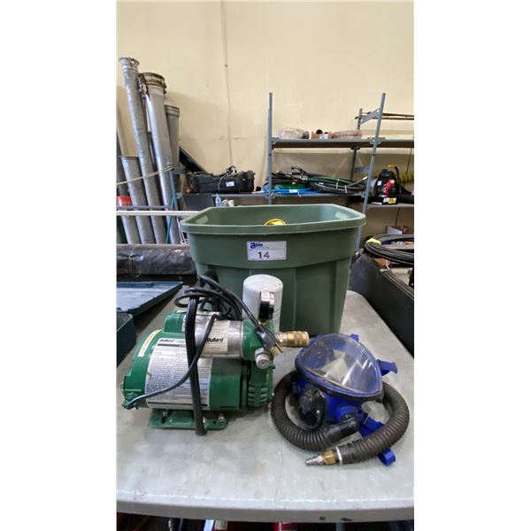 CONFINED SPACE BREATHING SYSTEM INCLUDING BULLARD FREE-AIR PUMP, FULL FACE RESPIRATOR, HARNESS,