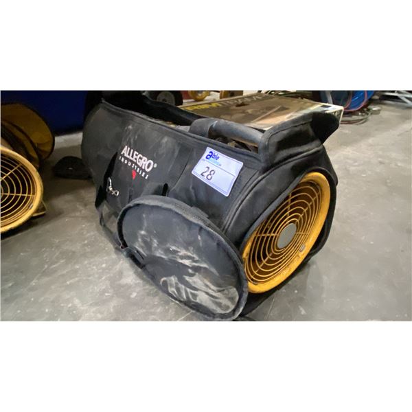 ALLEGRO STFJ-20N COMPACT 8" PORTABLE VENTILATOR AND AIR EVACUATION SYSTEM IN SOFT TRANSPORT BAG