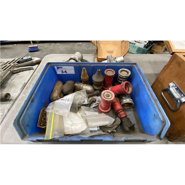 ASSORTED HIGH PRESSURE NOZZLES, DROP WEIGHTS, HEAVY DUTY VALVES & ASSORTED HARDWARE