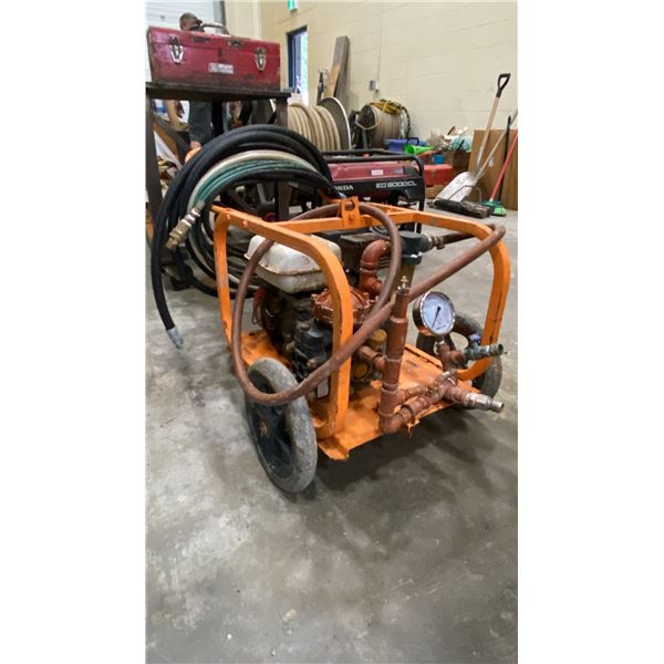 HEAVY DUTY PORTABLE GAS POWERED WATER PRESSURE TEST PUMP SYSTEM WITH HONDA GX160 ENGINE