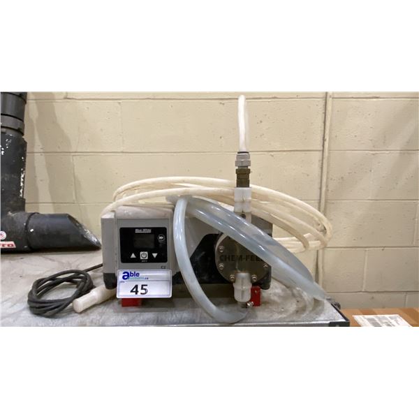 BLUE WHITE CHEM-FEED CHEMICAL DISPENSER