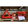 Image 1 : GROUP OF TRAFFIC CONTROL TREE FLAGS & REFLECTIVE ROADSIDE TRIANGLES