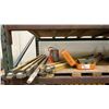 Image 1 : GROUP OF VINTAGE SURVEYOR ITEMS- TRIPOD, SOKKISHA & KERN GKO-A LEVELS & ASSORTED MEASURING STICKS