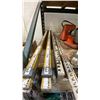 Image 5 : GROUP OF VINTAGE SURVEYOR ITEMS- TRIPOD, SOKKISHA & KERN GKO-A LEVELS & ASSORTED MEASURING STICKS