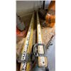 Image 6 : GROUP OF VINTAGE SURVEYOR ITEMS- TRIPOD, SOKKISHA & KERN GKO-A LEVELS & ASSORTED MEASURING STICKS