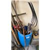 Image 2 : 2 BARRELS OF ASSORTED SHOVELS, PRESSURE WASHER WANDS, GOON SPOONS, HAND CRANK PUMP, DIP NET, WEED