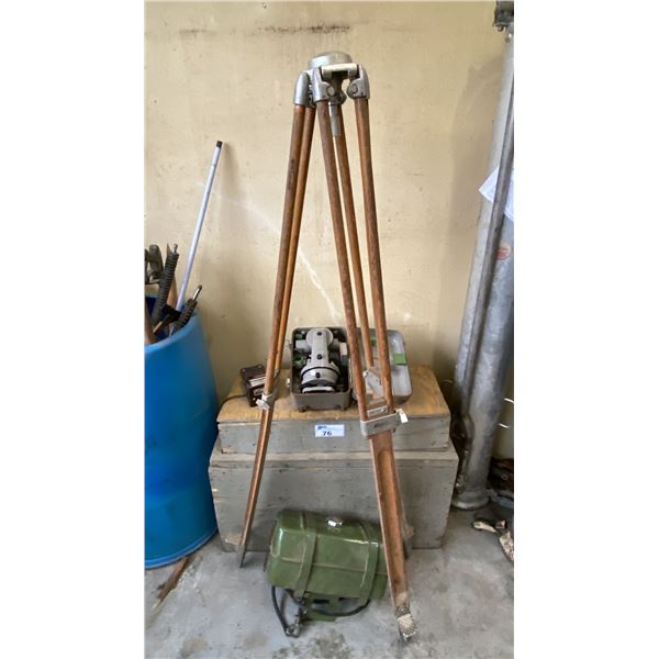 GROUP OF ASSORTED VINTAGE ITEMS- DIETZGEN OPTICAL TRANSIT LEVEL, AQUA SURVEY AND INSTRUMENTS MINERS