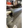 Image 5 : WHITE DUAL ROLL MATERIAL STAND WITH A PARTIAL ROLL OF LUMBER WRAP & LARGE ROLL OF BLACK POLY WRAP